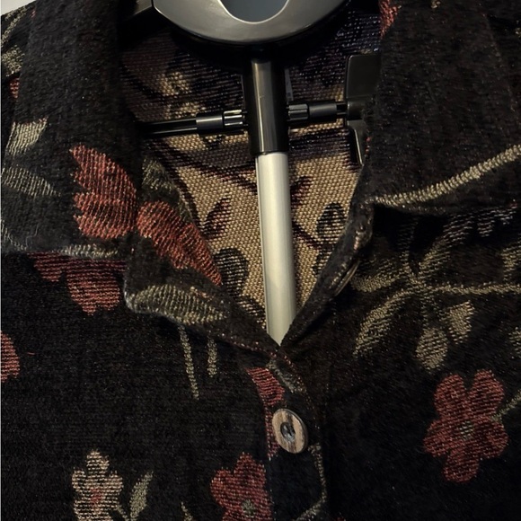 Vintage Boho Gypsy Floral Black Soft Jacket blazer RARE SIZE 6P - Picture 9 of 10